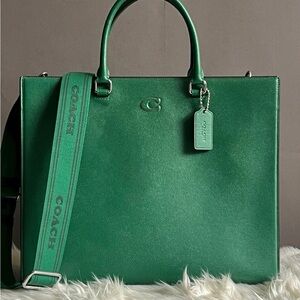 Coach Emerald Green Leather Tote